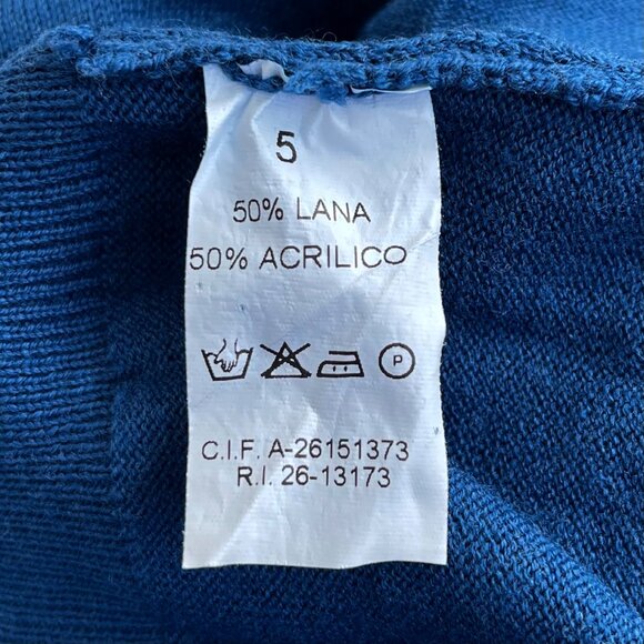 BONARDI (Italy) Stocking Stitch Wool Blend Welt Pocket Cardigan : M - Picture 5 of 5